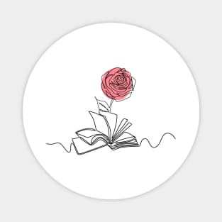 Rose Flower growing from book Magnet